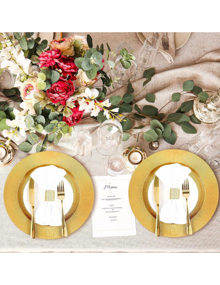 Paquete de 100 Platos Cargadores Dorados 33 cm Genérico