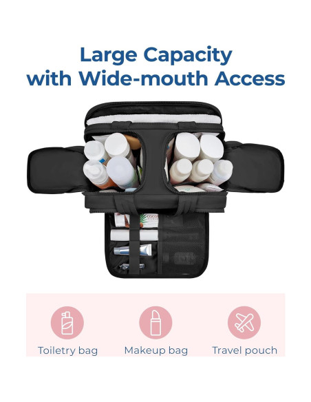 Bolsa de Aseo de Viaje BAGSMART Negra 30x18.5x21 cm