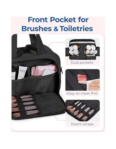 Bolsa de Aseo de Viaje BAGSMART Negra 30x18.5x21 cm