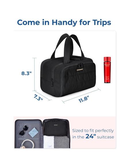 Bolsa de Aseo de Viaje BAGSMART Negra 30x18.5x21 cm