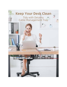 Paquete de 2 Bandejas de Gestión de Cables Delamu - Metal Negro 2