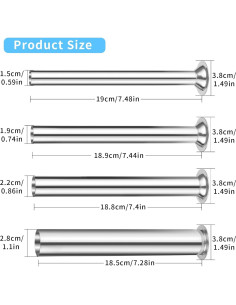 Tubos de Relleno de Salchichas Acero Inoxidable 4 Tamaños LEM 2