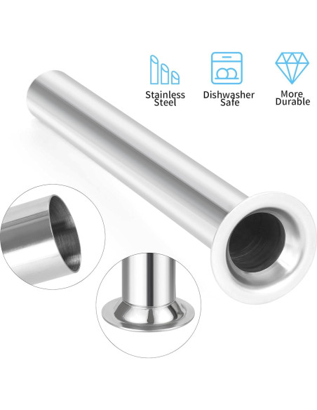 Tubos de Relleno de Salchichas Acero Inoxidable 4 Tamaños LEM