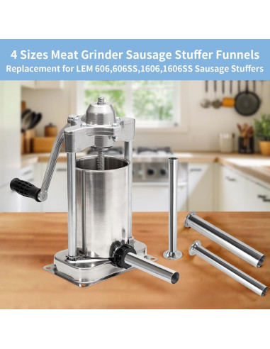 Tubos de Relleno de Salchichas Acero Inoxidable 4 Tamaños LEM