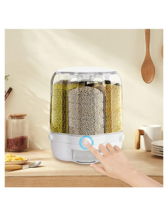 Dispensador de Arroz Rotatorio 6 Compartimentos 12.5kg LOYALHEARTDY