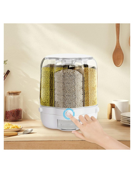 Dispensador de Arroz Rotatorio 6 Compartimentos 12.5kg LOYALHEARTDY