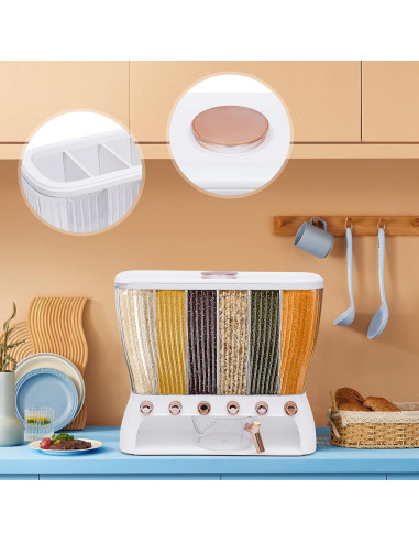 Dispensador de Alimentos Secos 6 Compartimentos Haedspup