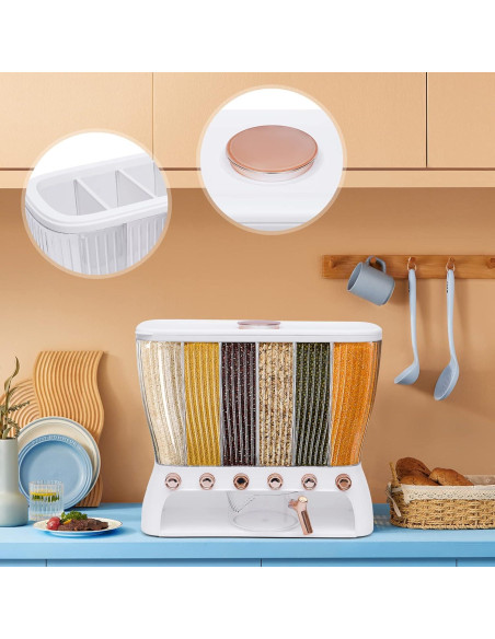 Dispensador de Alimentos Secos 6 Compartimentos Haedspup