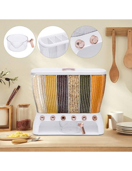 Dispensador de Alimentos Secos 6 Compartimentos Haedspup