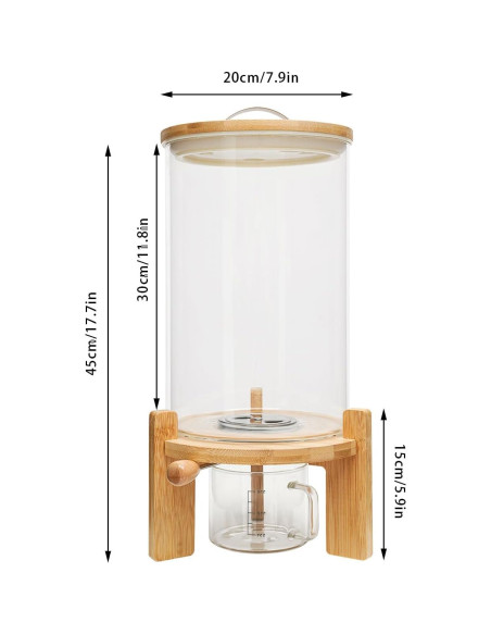 Dispensador de Arroz de Vidrio 7.5L GAMIGIME con Tapa Hermética