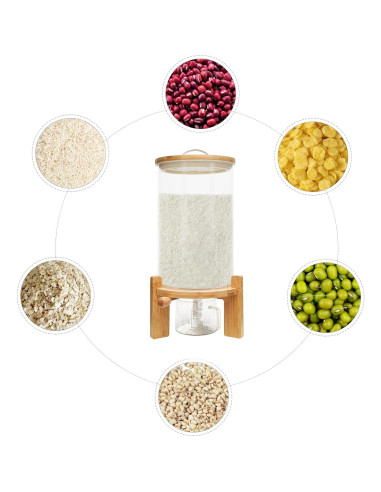 Dispensador de Arroz de Vidrio 7.5L GAMIGIME con Tapa Hermética