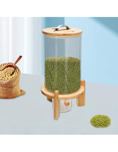 Dispensador de Arroz de Vidrio 7.5L GAMIGIME con Tapa Hermética