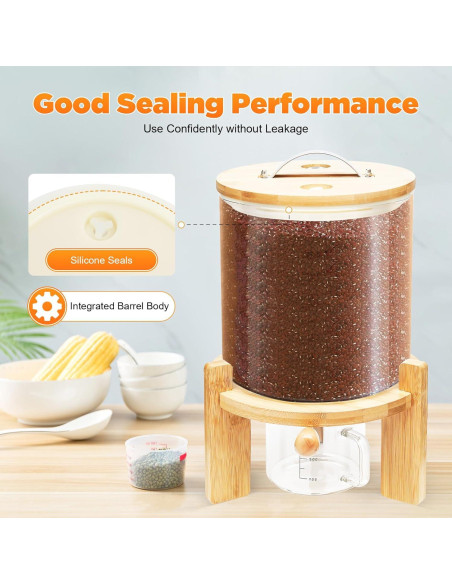 Contenedor de Almacenamiento de Cereal de Vidrio JUOPTGJ 5L