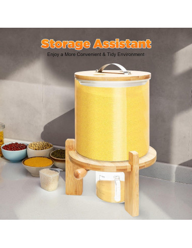 Contenedor de Almacenamiento de Cereal de Vidrio JUOPTGJ 5L