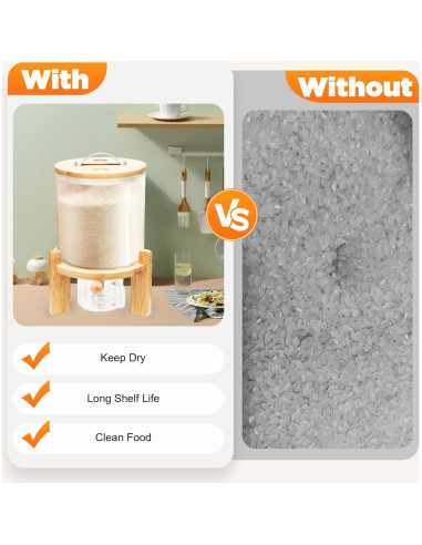 Contenedor de Almacenamiento de Cereal de Vidrio JUOPTGJ 5L