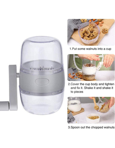 Picador de Nueces Manual SYCOOVEN con 16 Cuchillas de Acero Inoxidable