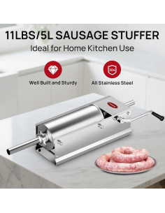 Rellenador de Salchichas Horizontal ARINOO 5L 4 Tubos Acero Inoxidable 2