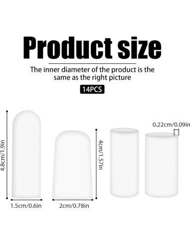 14 Fundas Protectores de Dedos de Silicona FdcLixuvol - 2 Tamaños