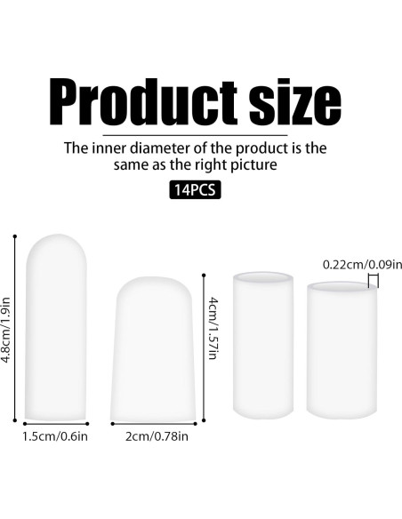 14 Fundas Protectores de Dedos de Silicona FdcLixuvol - 2 Tamaños
