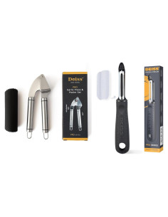 Conjunto Prensa de Ajo Deiss PRO + Pelador Silicona + Pelador Verduras