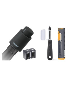 Set 2 Tapones de Vino Deiss LUX + Pelador de Verduras PRO