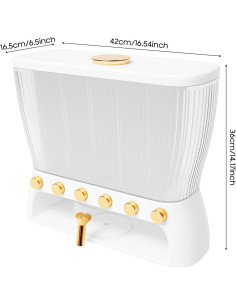 Dispensador de Alimentos Secos 6 Compartimentos WOHAIPA Ajustable 2