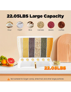 Dispensador de Alimentos Secos 10kg 6 Rejillas WsrrLun Transparente 2