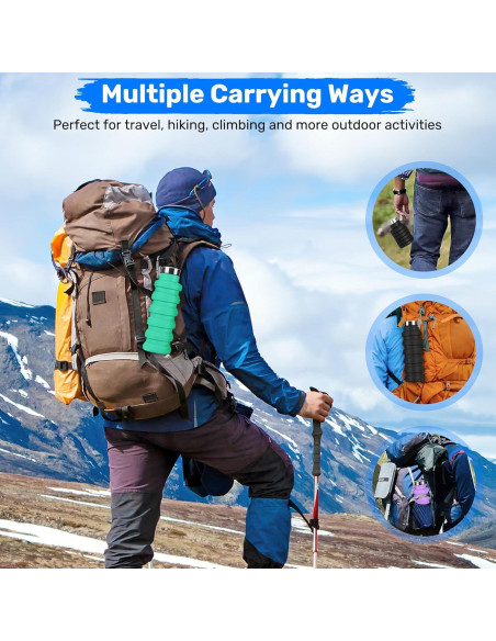 Botella de Agua Plegable Rotayi 473ml Silicona Ligera Negra Botella de Agua Plegable Rotayi 473ml Silicona Ligera Negra