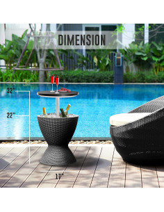 Mesa Enfriadora de Bar SereneLife 28.4L para Exterior Negro 2