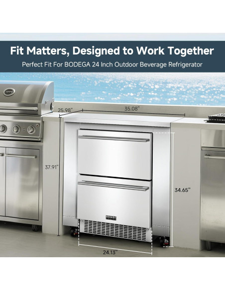 Gabinete de Cocina Exterior BODEGA 24" Acero Inoxidable