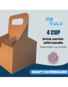 Portavasos de 4 Tazas Kraft C-Store Packaging - 50 Unidades 2
