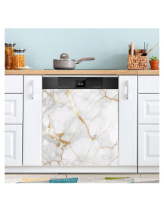 Cubierta Magnética para Lavavajillas Kigai Mármol Blanco 58x66cm