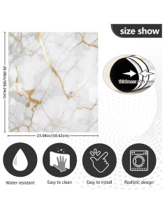 Cubierta Magnética para Lavavajillas Kigai Mármol Blanco 58x66cm 2