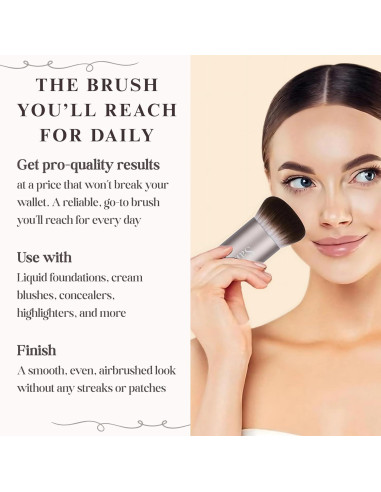 Brocha Kabuki Profesional SaDM Shiny - Difusora para Base y Polvo - Vegana