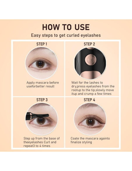 Rizador de Pestañas Eléctrico DGSHRHD Blanco con Pantalla LED