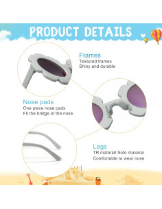 24 Pares Gafas Redondas de Flores para Niños - Accesorios Coloridos 2