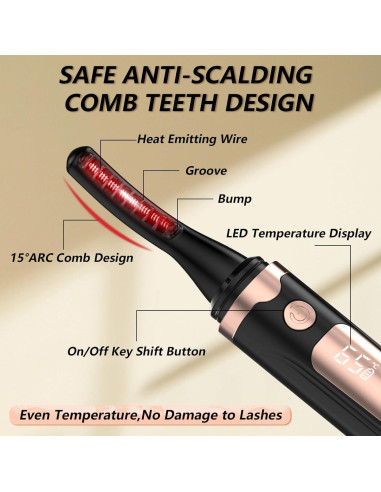 Rizador de Pestañas Eléctrico DGSHRHD Blanco con Pantalla LED