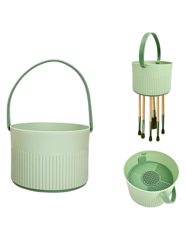 Tazón Limpiador de Brochas Weishuo 3 en 1 Verde