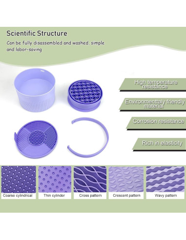 Tazón Limpiador de Brochas Weishuo 3 en 1 Verde