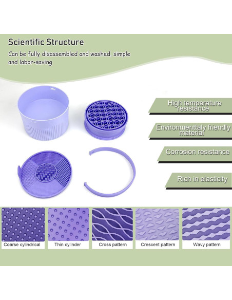 Tazón Limpiador de Brochas Weishuo 3 en 1 Verde