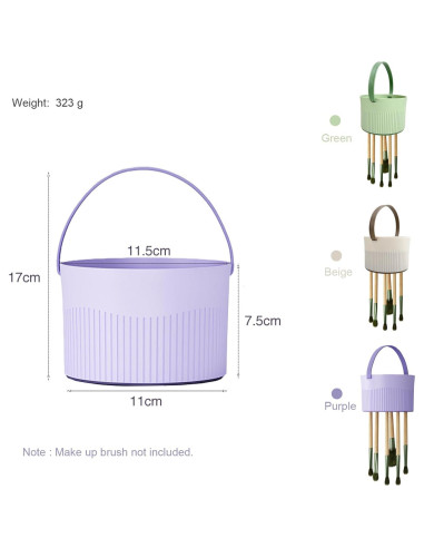 Tazón Limpiador de Brochas Weishuo 3 en 1 Verde