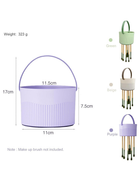Tazón Limpiador de Brochas Weishuo 3 en 1 Verde