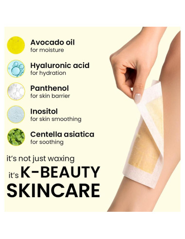 Kit de Ceras para Depilar EBIN KOREA - 28 Ceras + 4 Toallitas