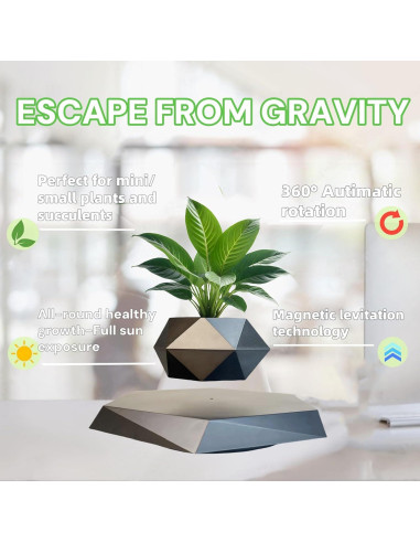 Maceta Flotante Luxelinc 9cm con Levitación Magnética