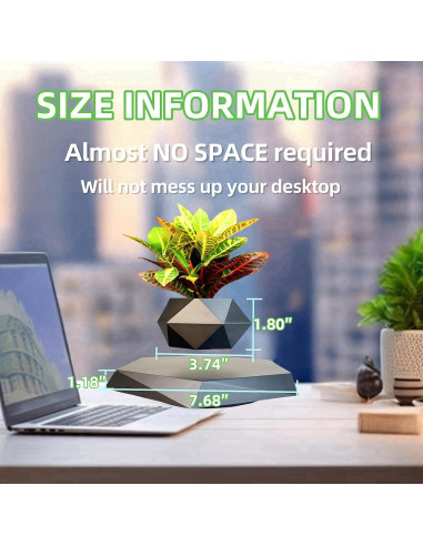 Maceta Flotante Luxelinc 9cm con Levitación Magnética