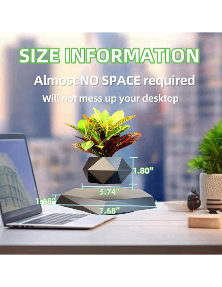 Maceta Flotante Luxelinc 9cm con Levitación Magnética