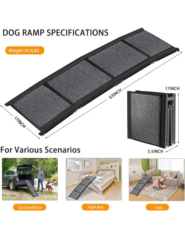 Rampa Plegable para Perros MuzeFansi 160x43cm Antideslizante