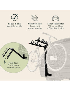 Soporte para Bicicletas Retrospec Lenox 2-5 - 3 Bicicletas, Acero Plegable 2