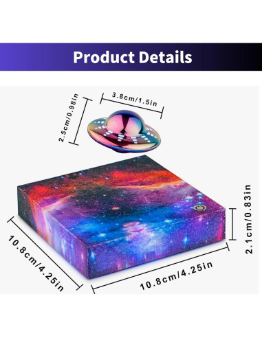 Lámpara Flotante Magnética Brabola UFO 10.8cm RGB Táctil