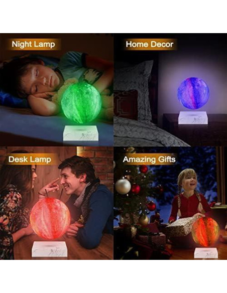 Lámpara de Luna Magnética VGAzer, Flotante con LED 16 Colores